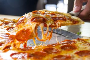 Gourmet pepperoni pizza with cheese